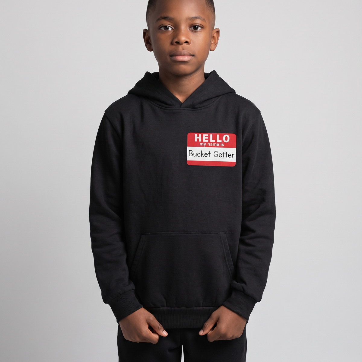Youth Bucket-getter Name Tag Hoodie